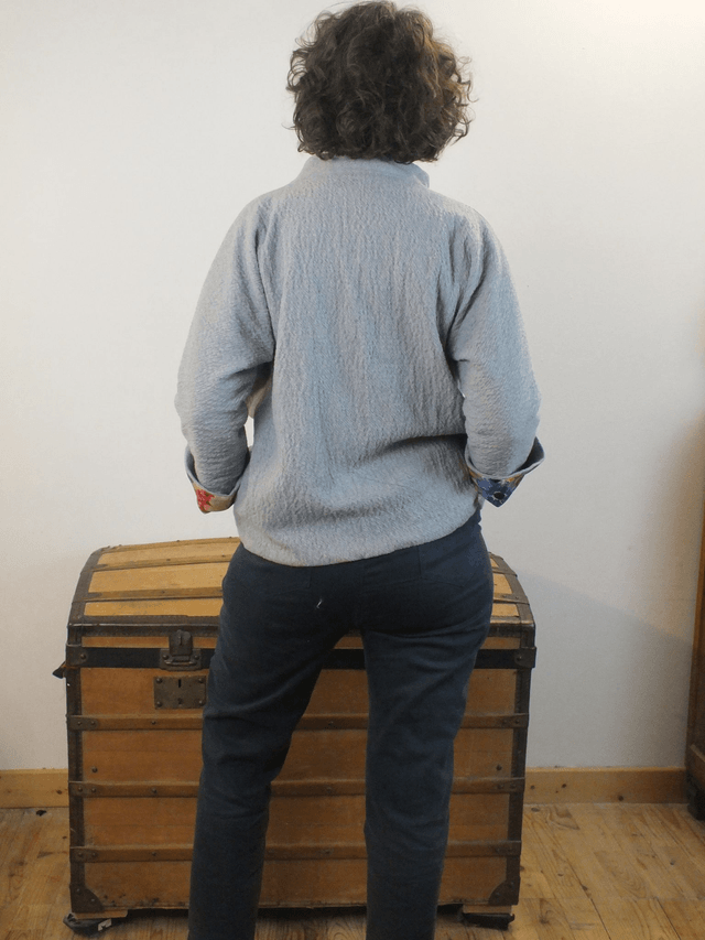 Veste  courte souple tweed gris