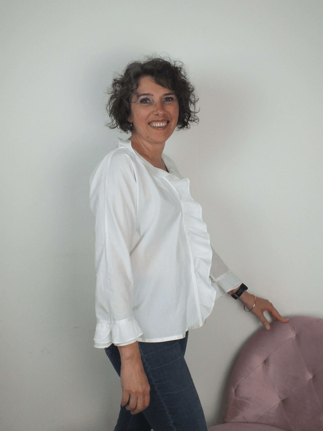 Chemisier  coton blanc avec  volants