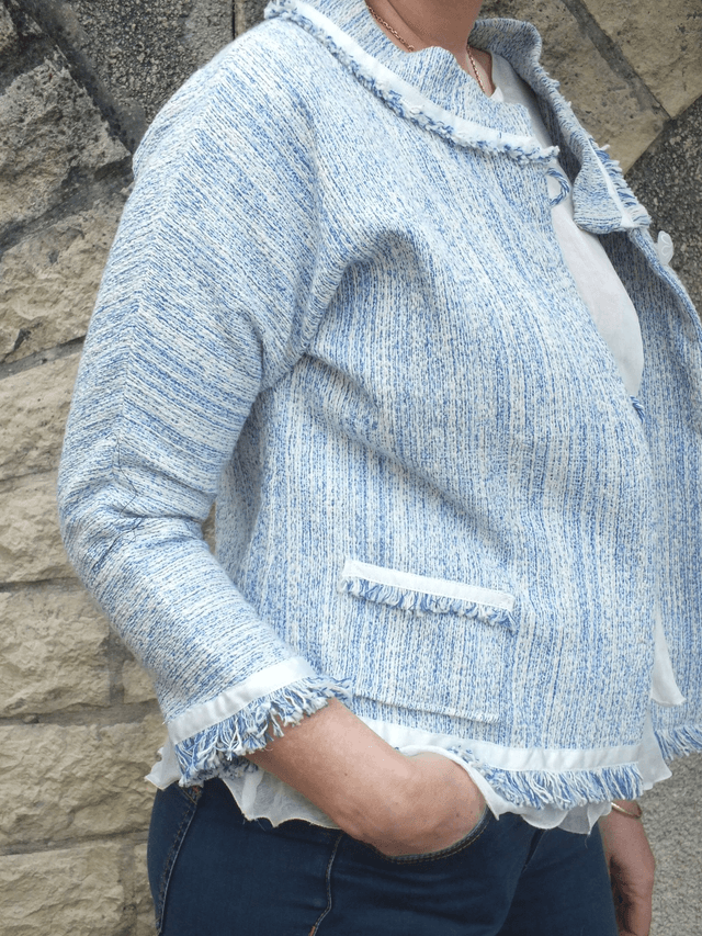 Veste coton bleue chiné