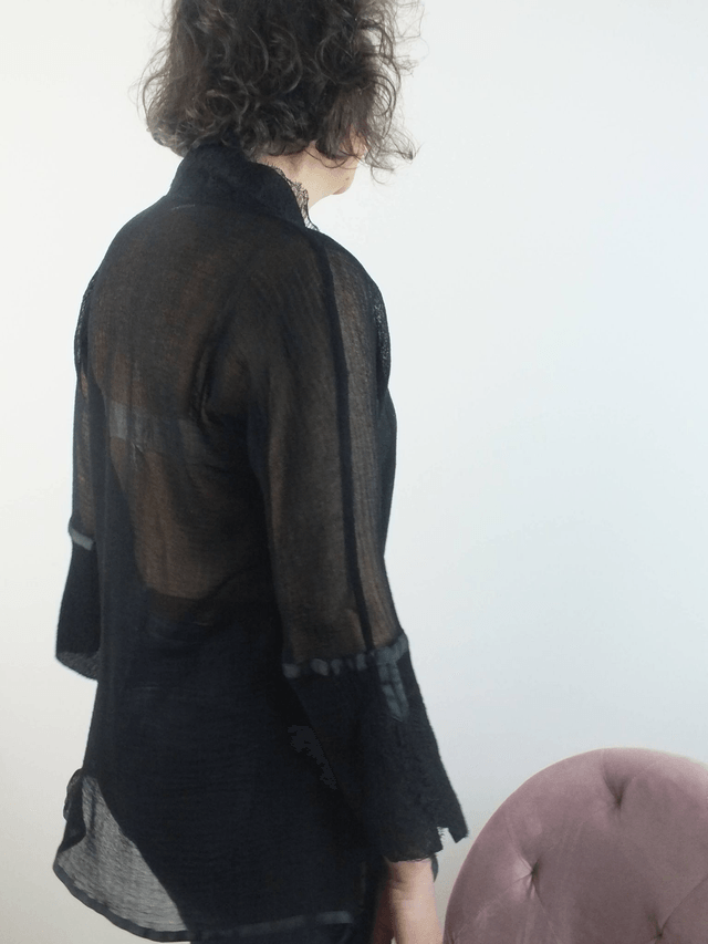 Chemisier bohème chic noir