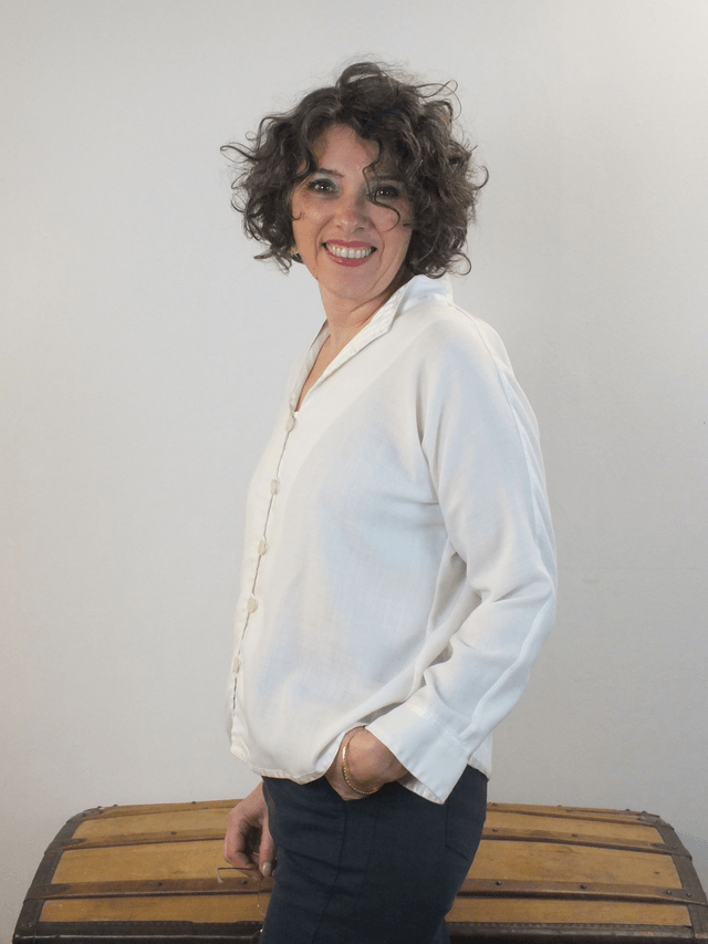 Chemise en étamine de laine ivoire