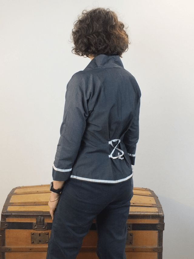 Chemisier en coton bleu chambray