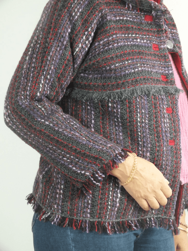 Veste en tweed gris rose