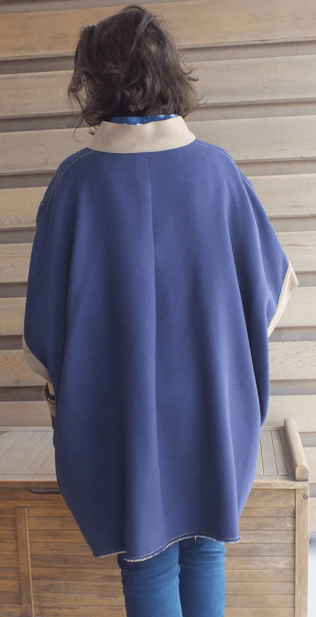 Manteau cape, coton double face