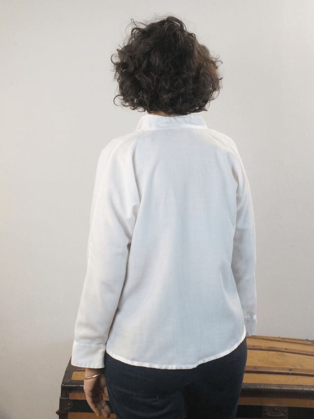 Chemise en étamine de laine ivoire