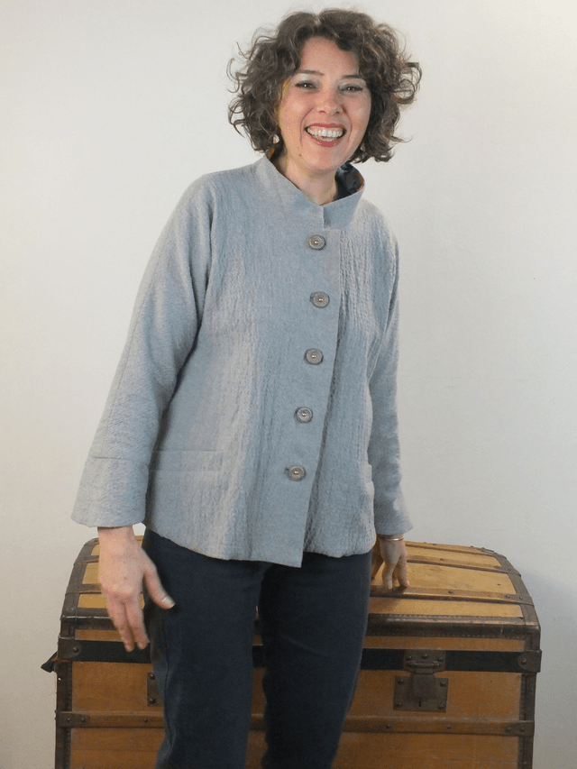 Veste  courte souple tweed gris