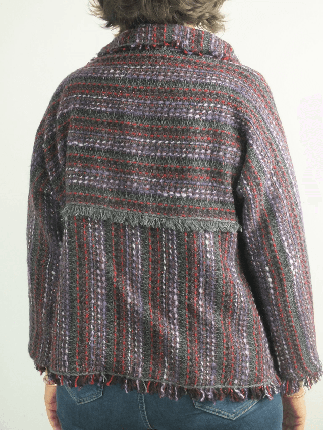 Veste en tweed gris rose
